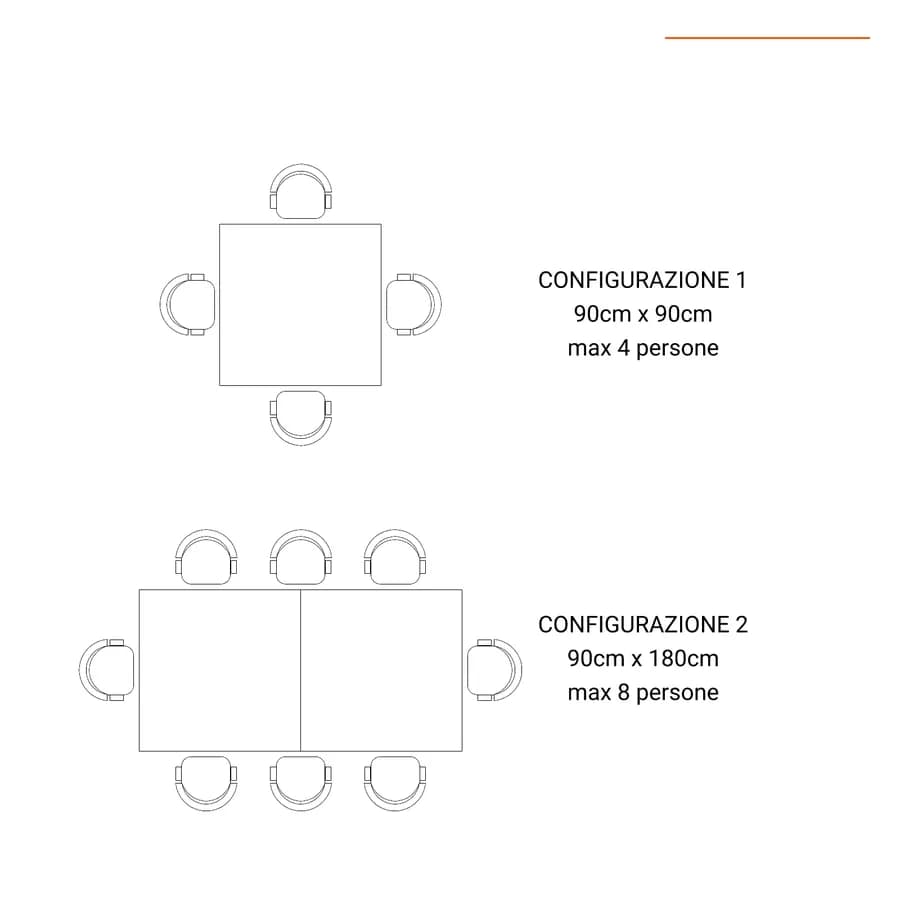 Tavolo da esterno allungabile 90/180x90 cm in alluminio antracite con top a doghe - Carioca