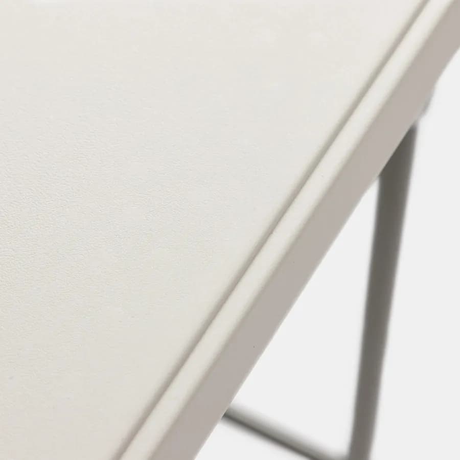Tavolo da catering pieghevole 180x70 cm con gambe ad L in acciaio grigio opaco e top in resina bianco - Tasfa