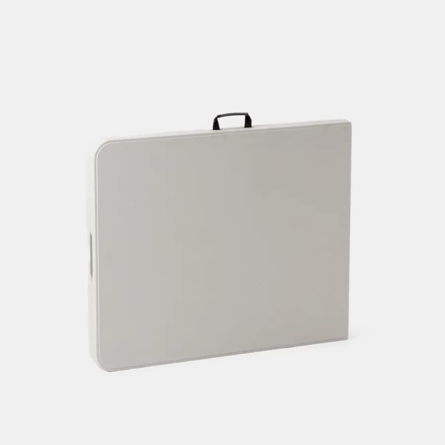 Tavolo da catering pieghevole 180x75 cm con gambe ad H in acciaio grigio opaco e top in resina bianco - Tasfa