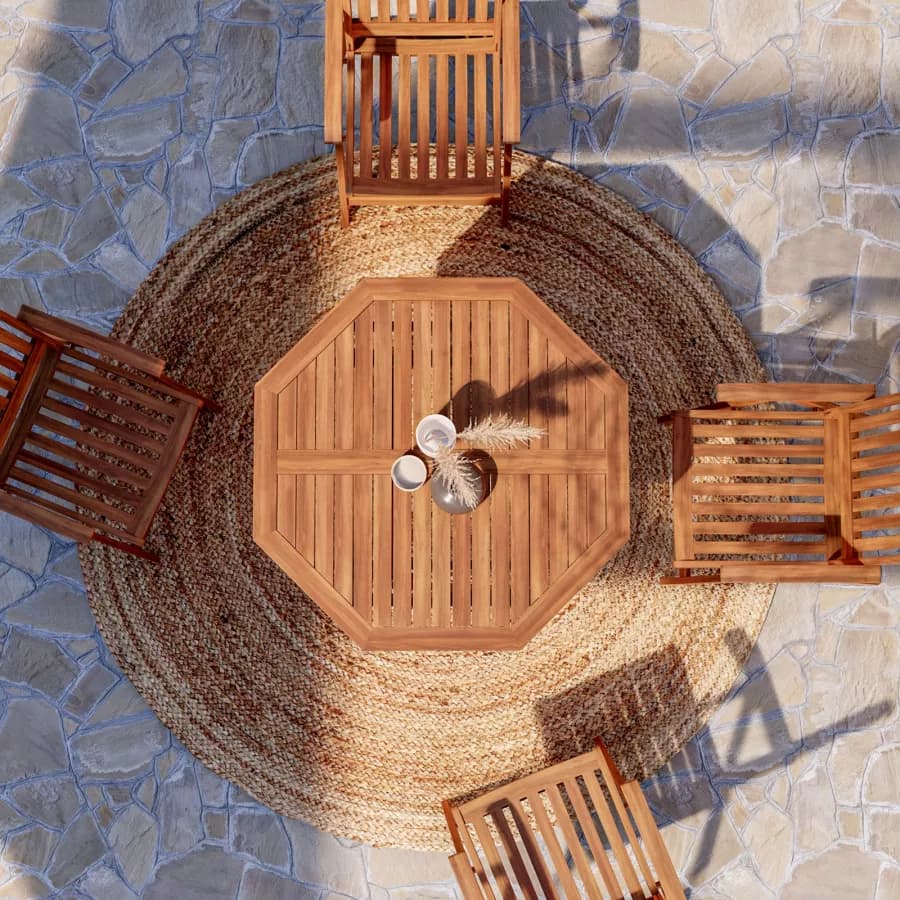 Tavolo pieghevole rotondo 100 cm in legno di acacia - Paja