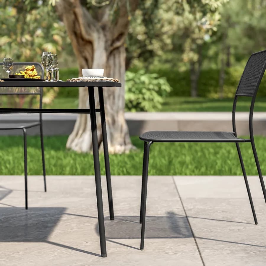 Tavolo da esterno 150x80 cm in acciaio nero - Faber