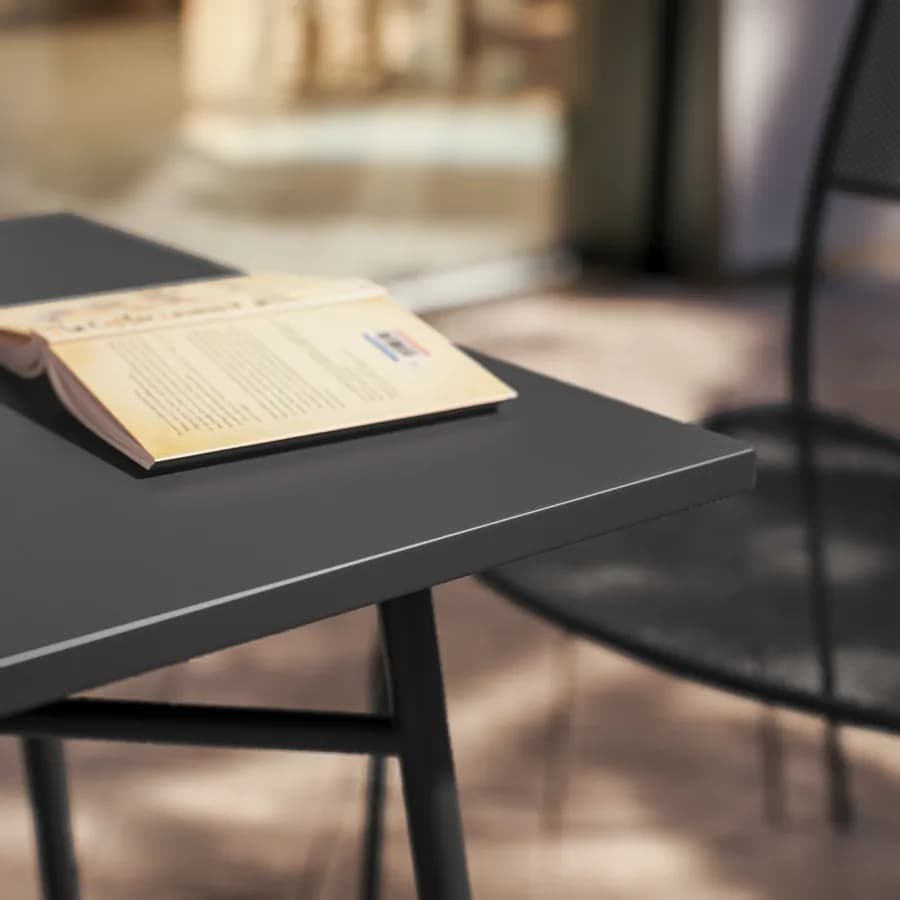 Tavolo da esterno 60x60 cm in acciaio nero - Faber