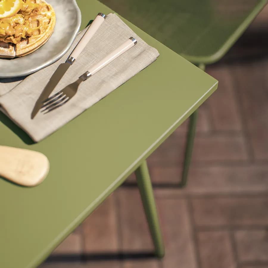 Tavolo da esterno 70x70 cm in acciaio verde oliva - Faber