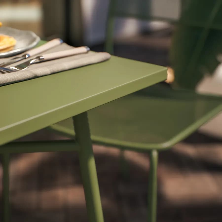 Tavolo da esterno 70x70 cm in acciaio verde oliva - Faber