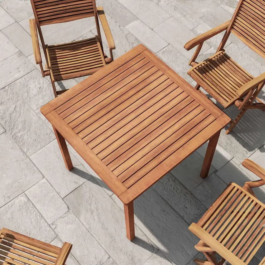 Tavolo da pranzo 80x80 cm in legno di acacia - Paja