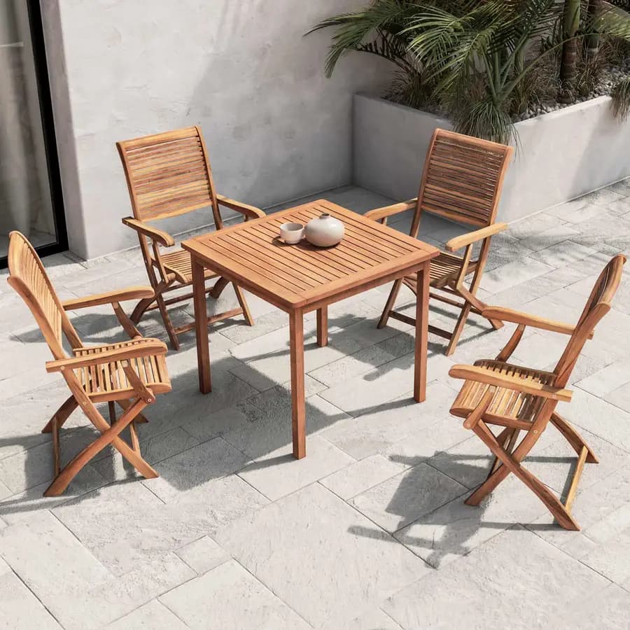 Tavolo da pranzo 80x80 cm in legno di acacia - Paja