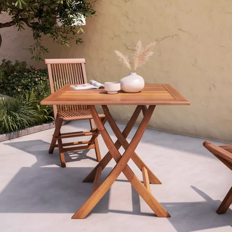 Tavolo da pranzo pieghevole 80x80 cm in legno teak - Louis