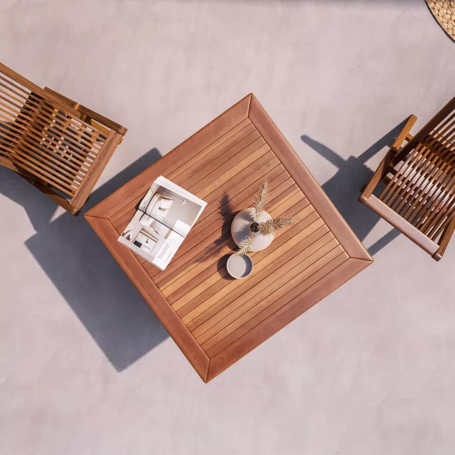 Tavolo da pranzo pieghevole 80x80 cm in legno teak - Louis