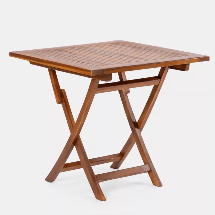 Tavolo da pranzo pieghevole 80x80 cm in legno teak - Louis