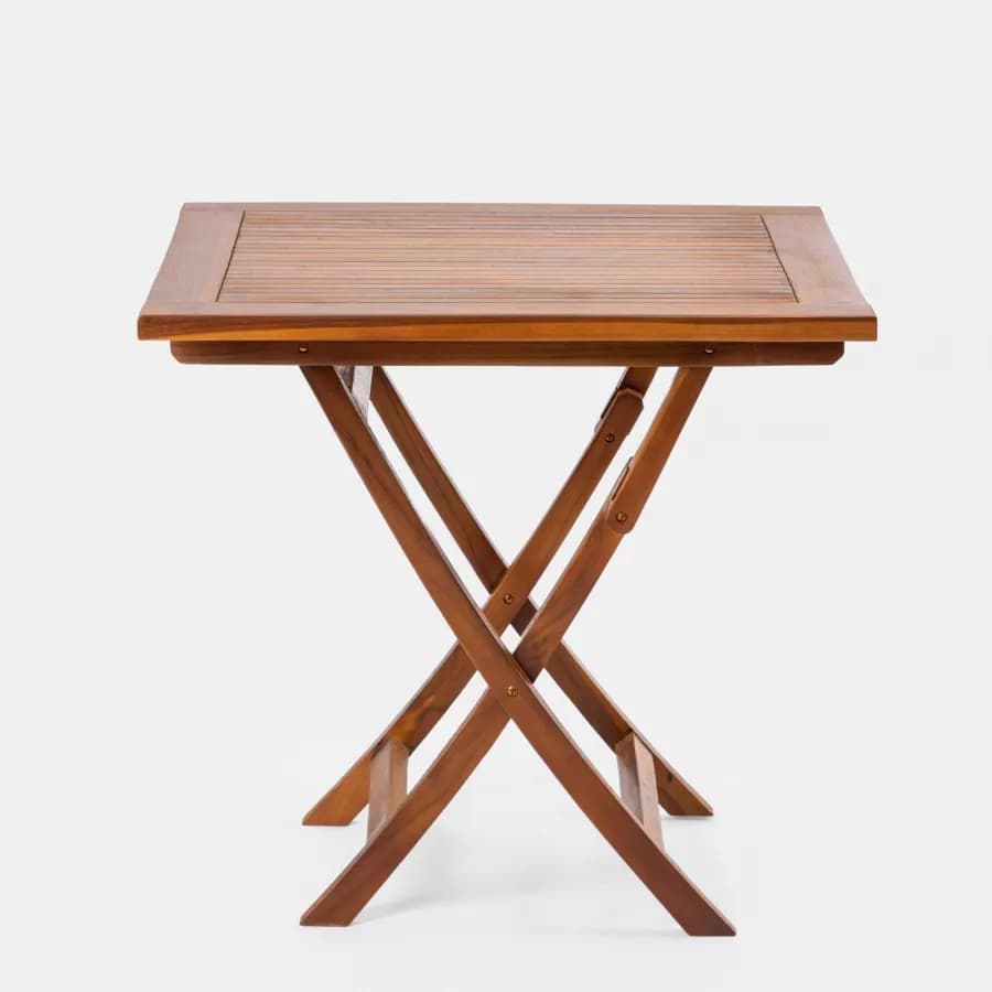 Tavolo da pranzo pieghevole 80x80 cm in legno teak - Louis