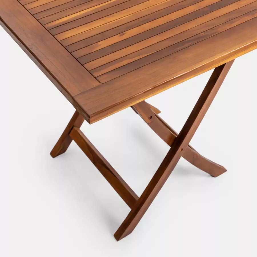 Tavolo da pranzo pieghevole 80x80 cm in legno teak - Louis