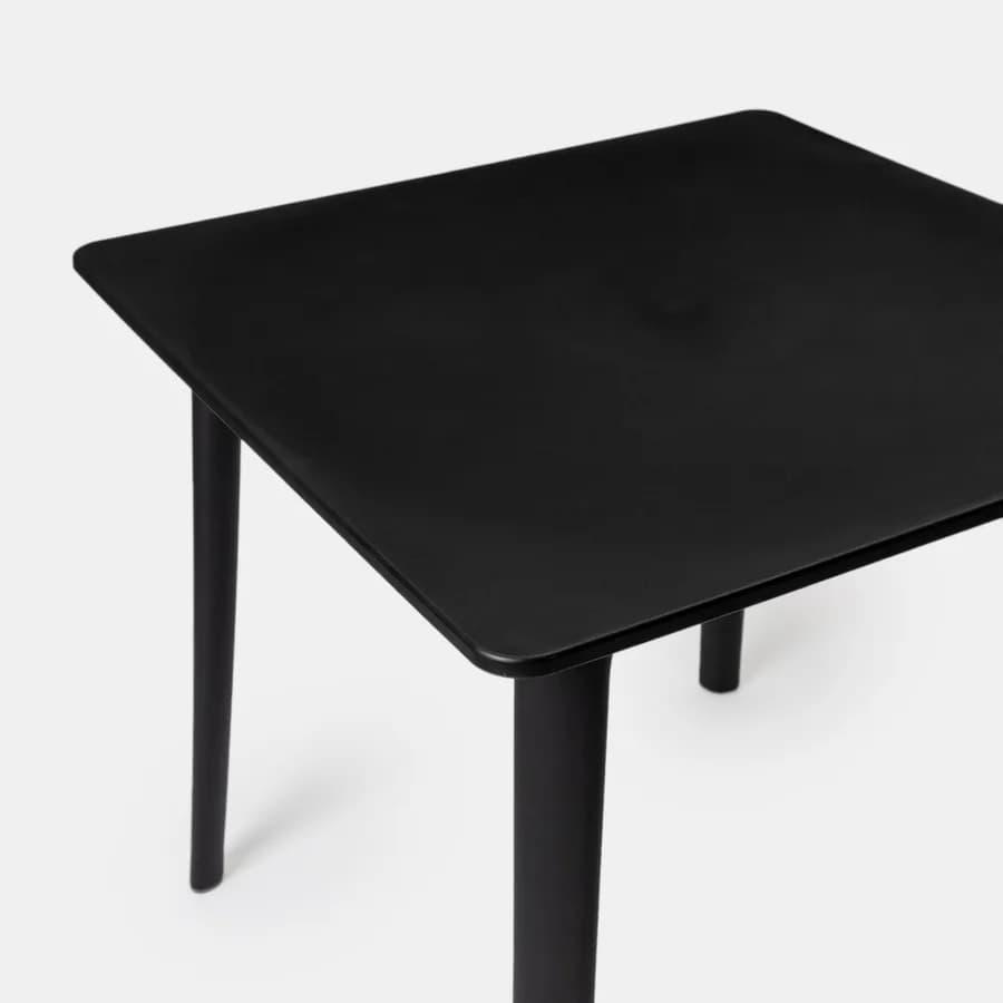 Tavolo da giardino 80x80 cm in polipropilene nero carbone - Qalis