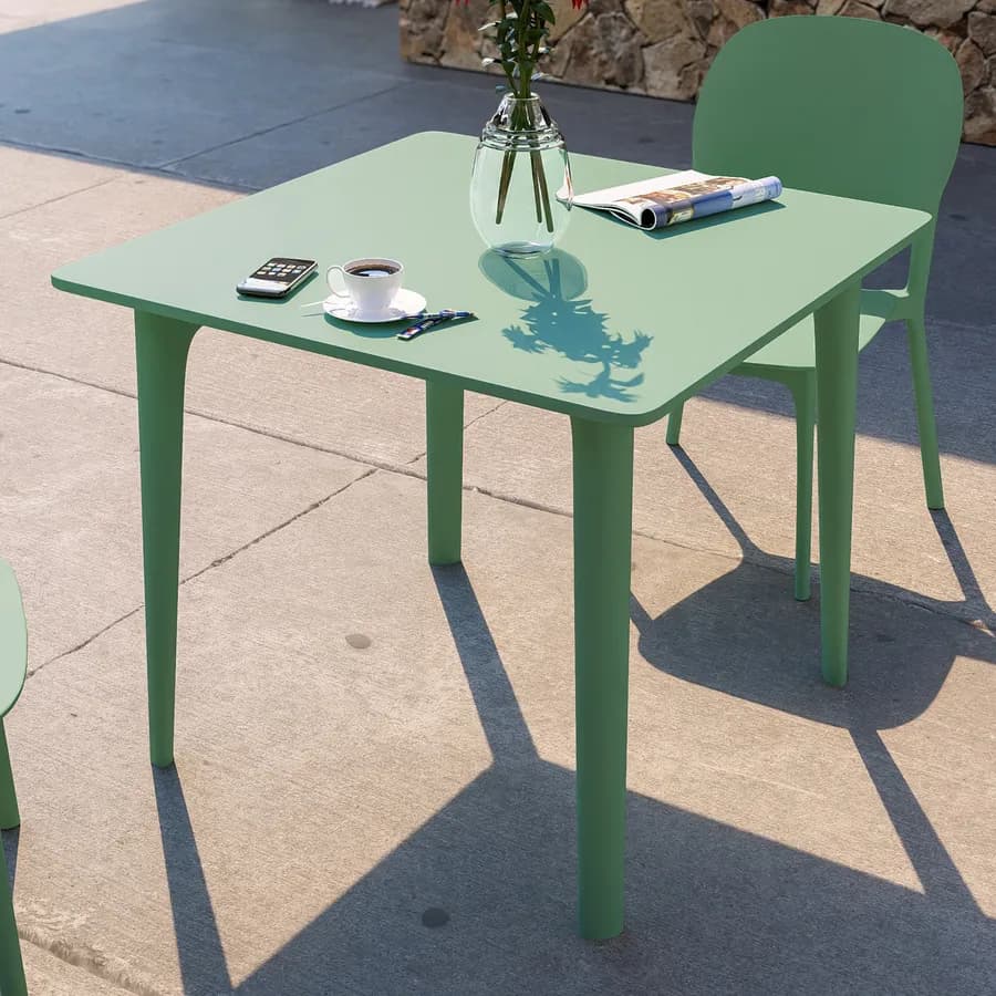 Tavolo da giardino 80x80 cm in polipropilene verde giada - Qalis
