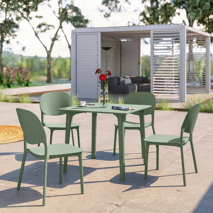 Tavolo da giardino 80x80 cm in polirpopilene verde salvia - Qalis