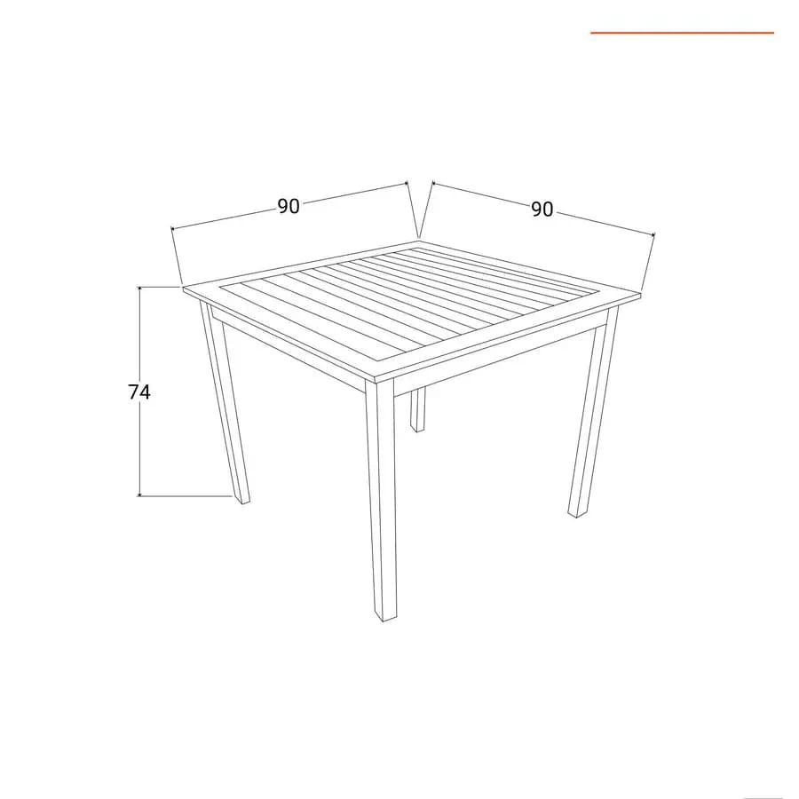 Tavolo da pranzo 90x90 cm in legno di acacia - Paja
