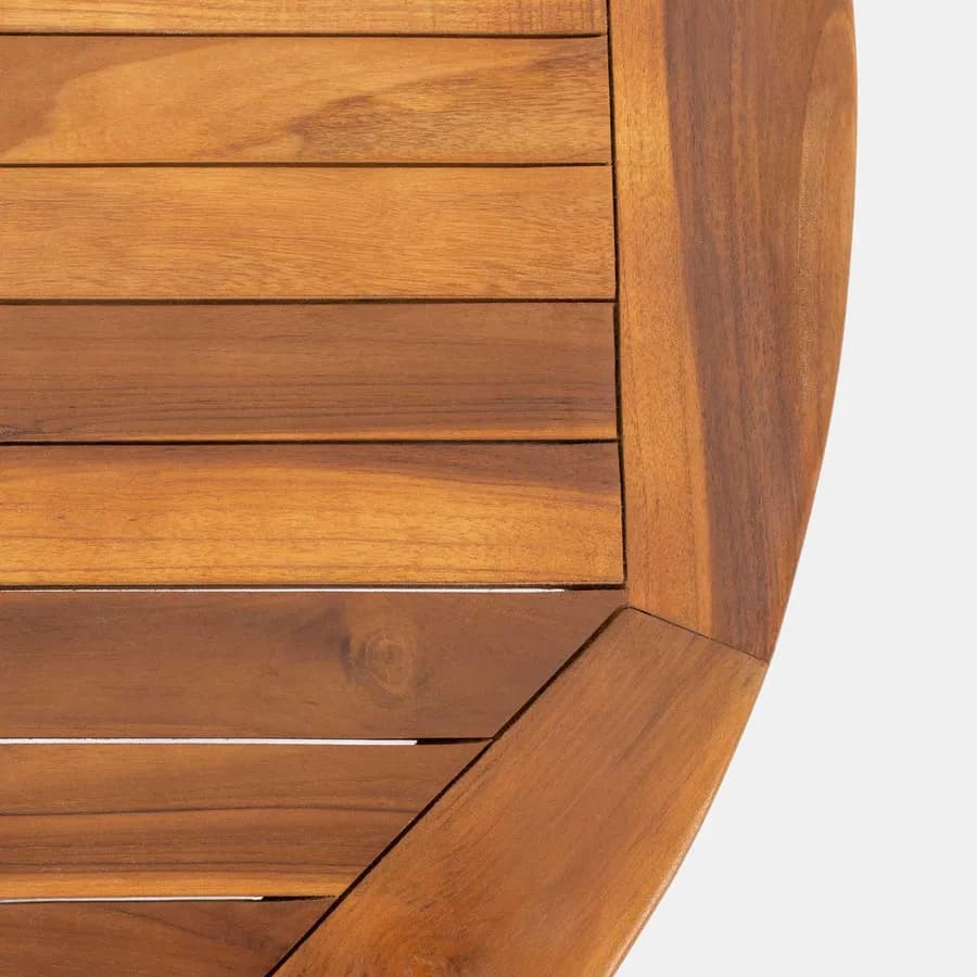 Tavolo rotondo da giardino allungabile 120/170x120 cm in legno teak - Louis