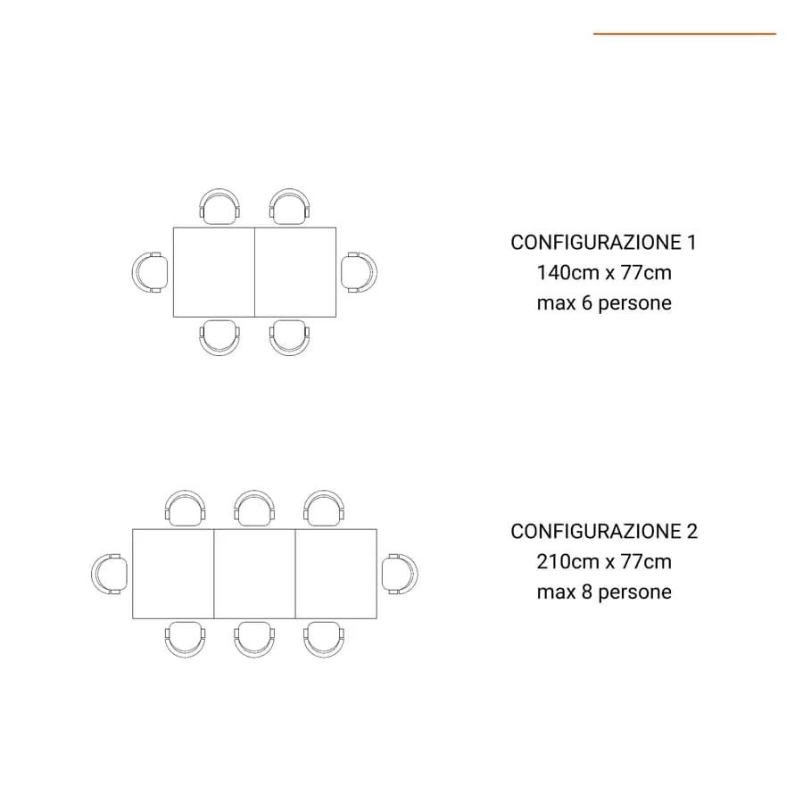 Tavolo da pranzo allungabile 140/210x77 cm in alluminio bianco - Carioca