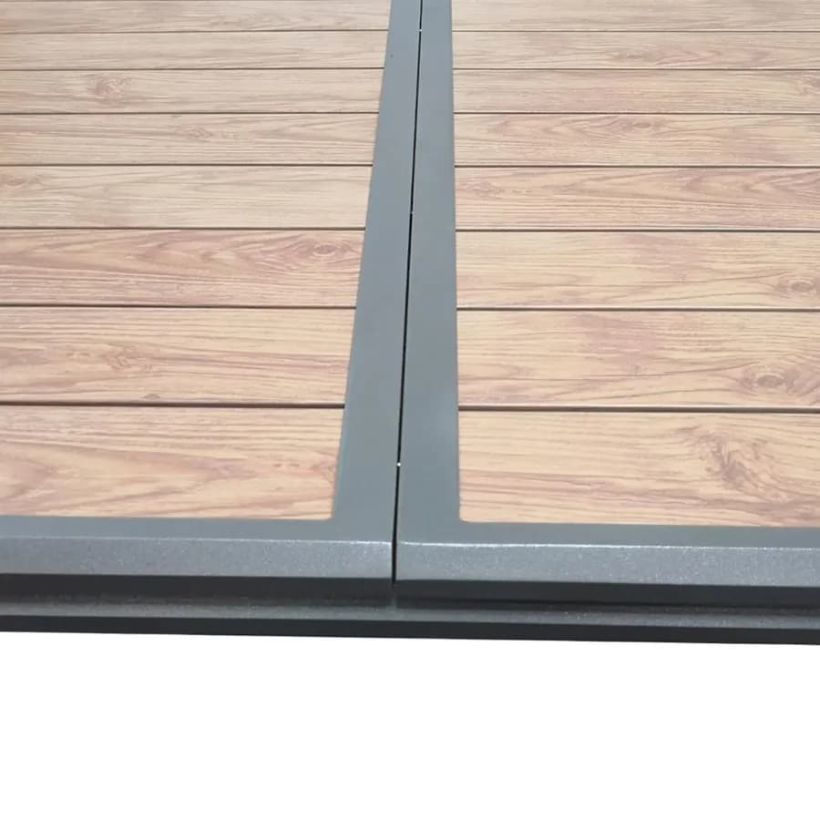 Tavolo allungabile da esterno 220/280x113 cm in alluminio miele con top a doghe effetto legno- Jalime