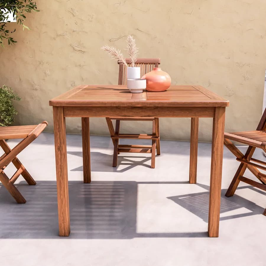 Tavolo da pranzo 90x90 cm in legno teak - Louis