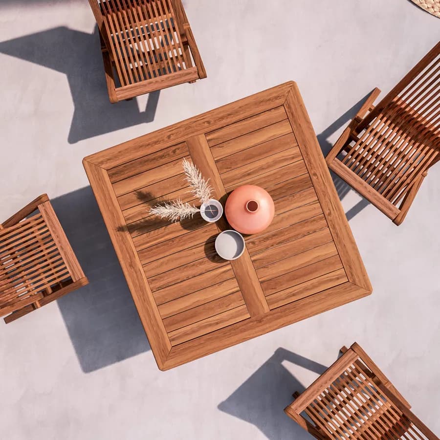 Tavolo da pranzo 90x90 cm in legno teak - Louis