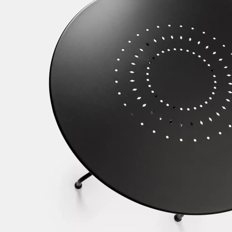 Tavolo da giardino rotondo 70 cm in metallo nero - Loren