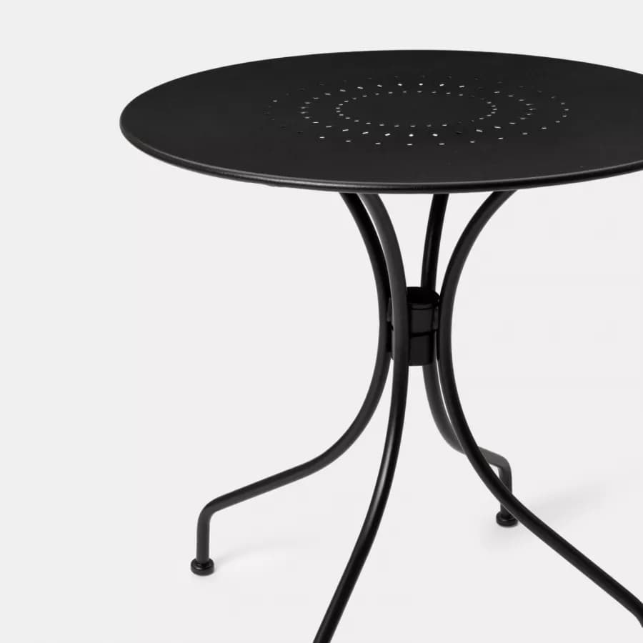 Tavolo da giardino rotondo 70 cm in metallo nero - Loren