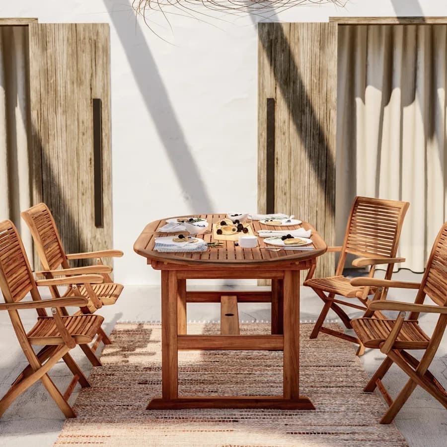 Tavolo ovale allungabile 150/200x100 cm in legno di acacia - Paja