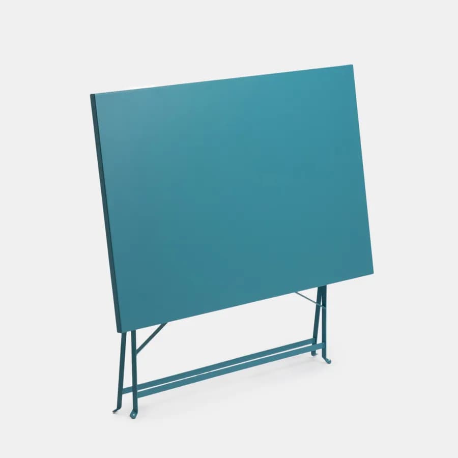 Tavolo da giardino pieghevole 110x70 cm in metallo blu pavone - Atelier