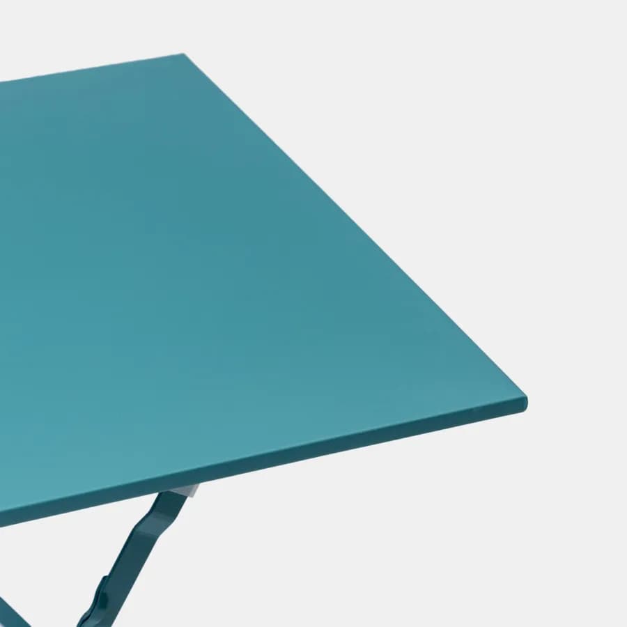 Tavolo da giardino pieghevole 110x70 cm in metallo blu pavone - Atelier
