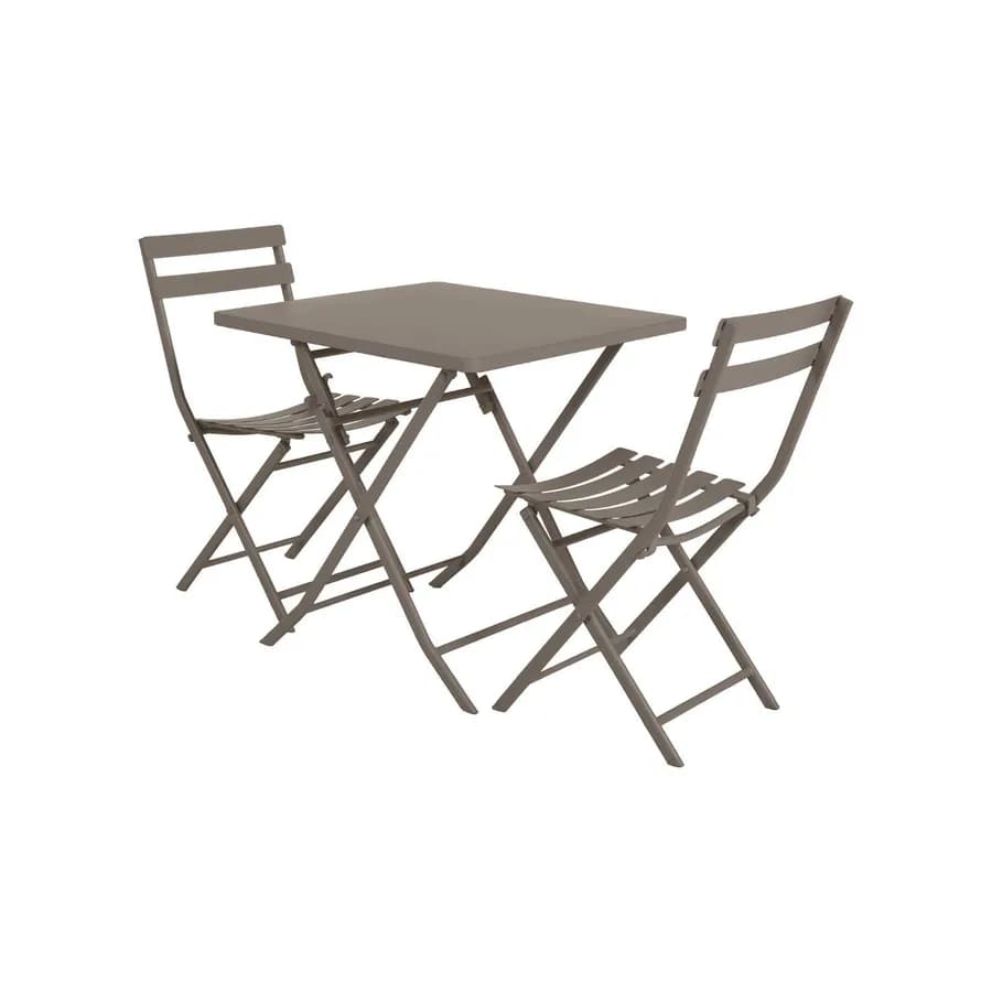 Tavolo pieghevole da esterno 70x70 cm in acciaio grigio - Atelier