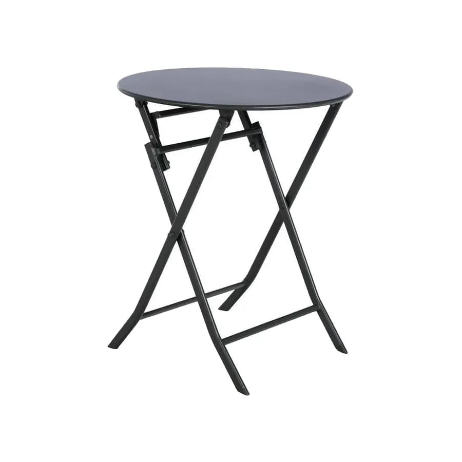 Tavolo pieghevole da esterno rotondo 60 cm in acciaio grafite - Atelier