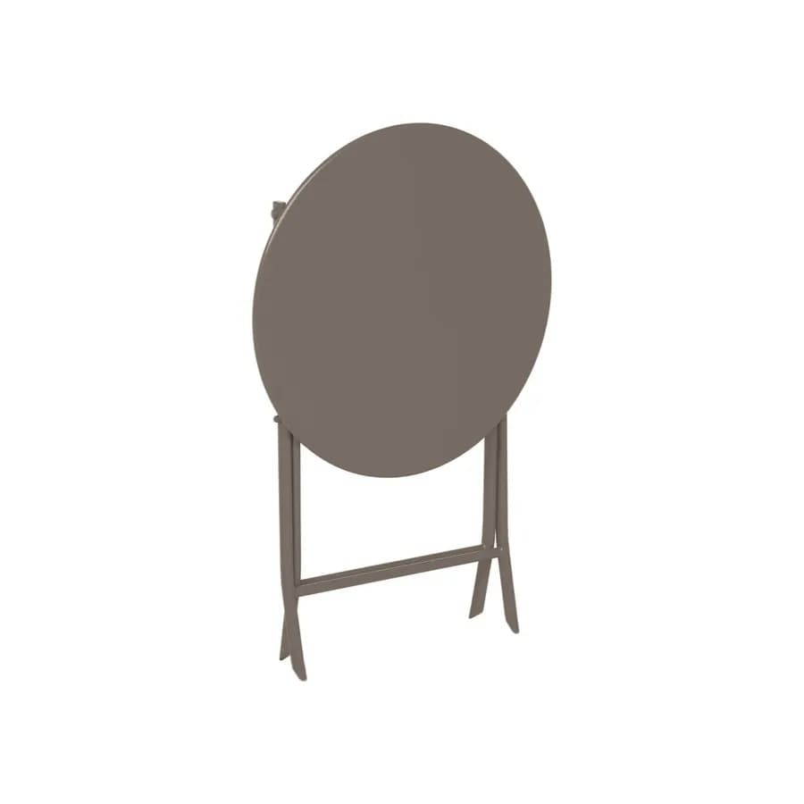 Tavolo pieghevole da esterno rotondo 60 cm in acciaio marrone tonka - Atelier