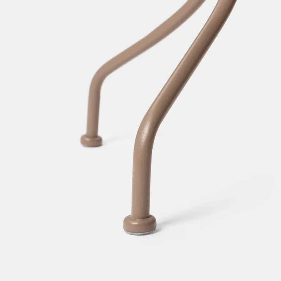 Tavolo da giardino rotondo 70 cm in metallo tortora - Loren