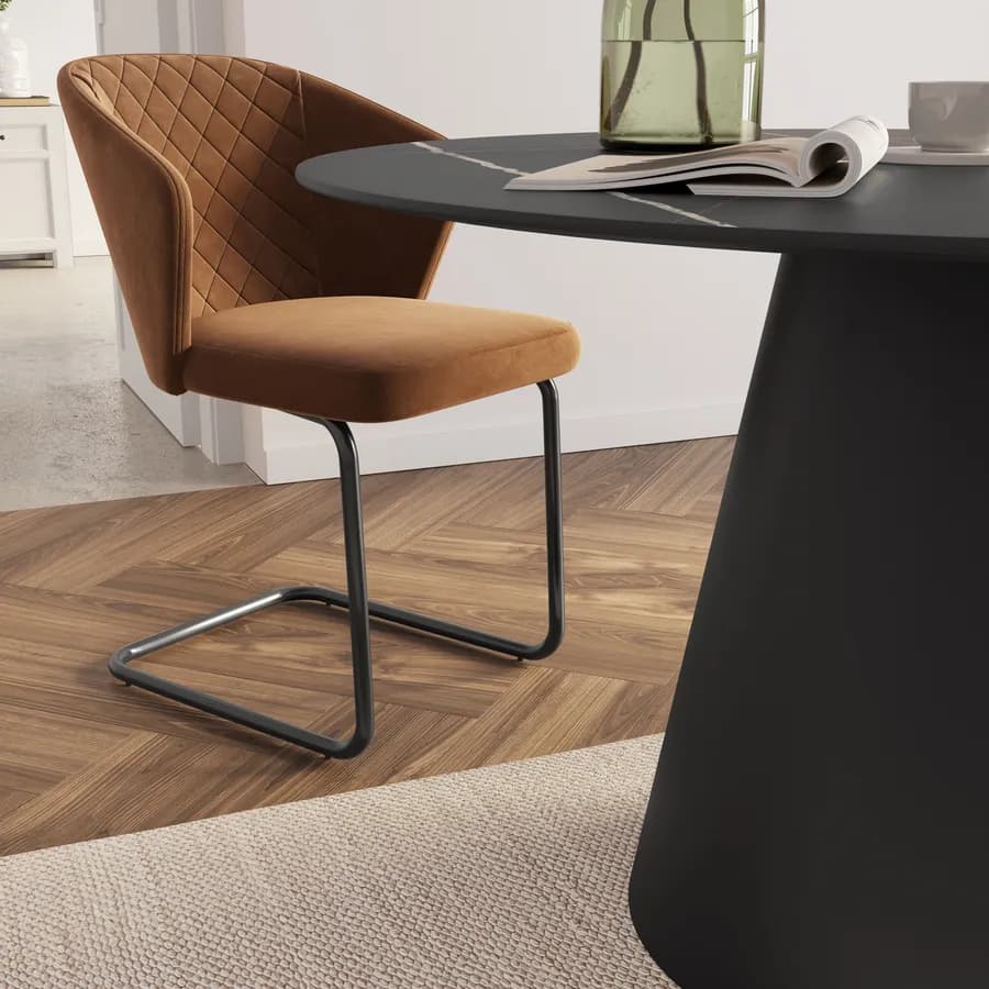 Tavolo da pranzo rotondo 120 cm in legno nero - Gourmel