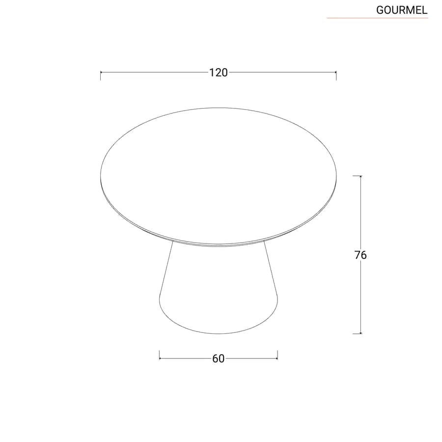 Tavolo da pranzo rotondo 120 cm in legno nero - Gourmel