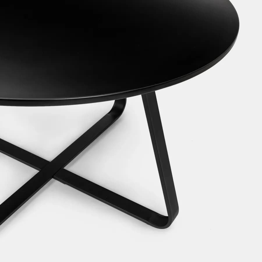 Tavolo da pranzo rotondo 120 cm in legno nero opaco - Roland
