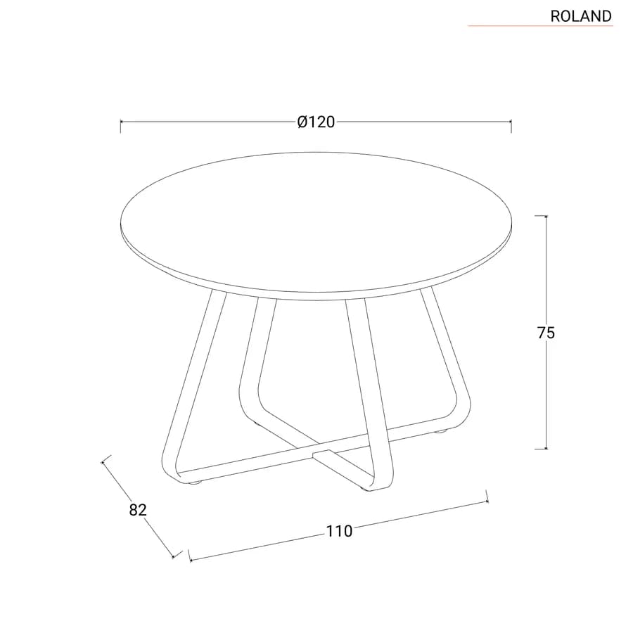Tavolo da pranzo rotondo 120 cm in legno nero opaco - Roland