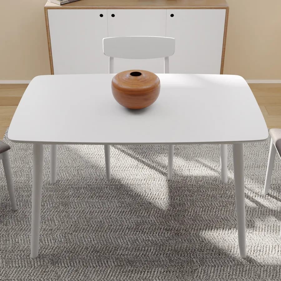 Tavolo da pranzo 120x75 cm in legno bianco - Pixis