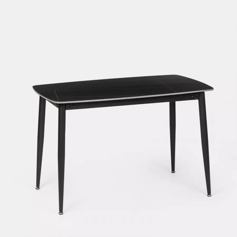 Tavolo da pranzo 120x70 cm con top nero in ceramica - Knos