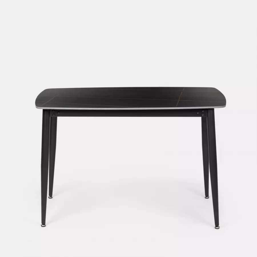 Tavolo da pranzo 120x70 cm con top nero in ceramica - Knos