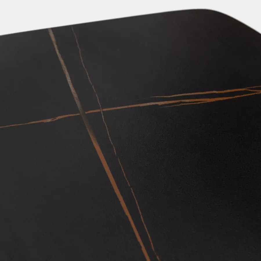 Tavolo da pranzo 120x70 cm con top nero in ceramica - Knos