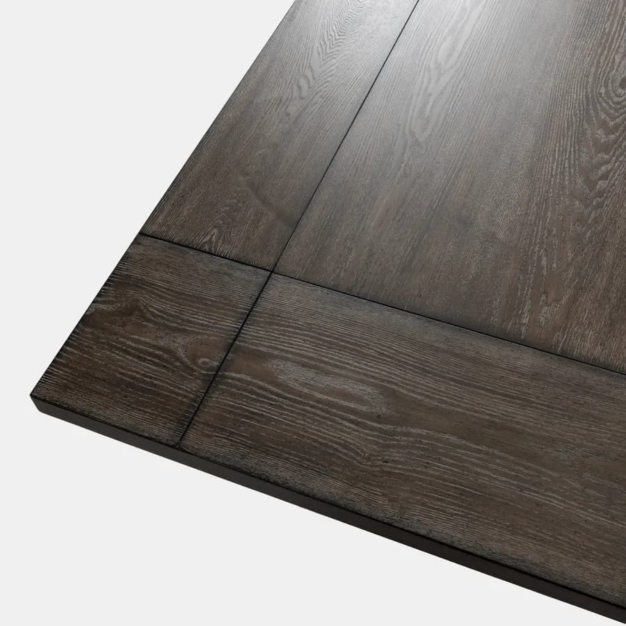 Tavolo da pranzo 176x96 cm con top noce e gambe in metallo nero - Tymen