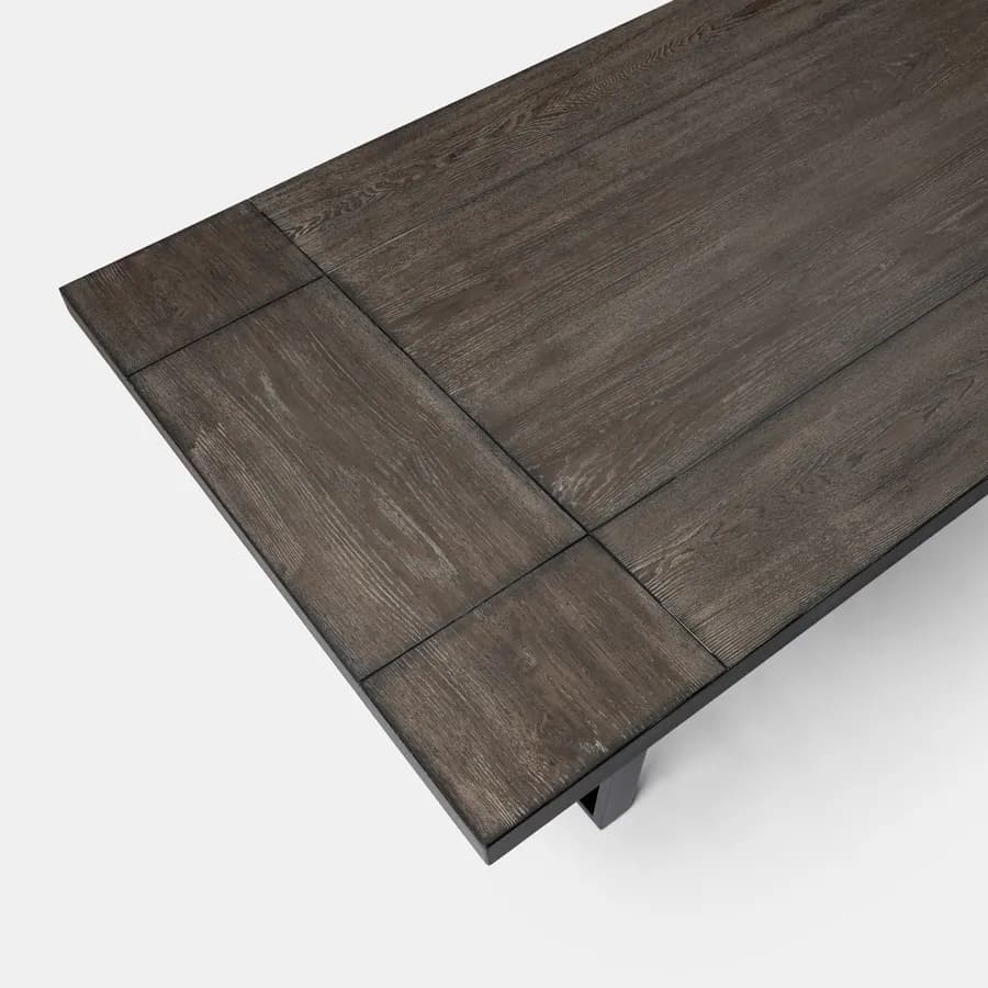 Tavolo da pranzo 176x96 cm con top noce e gambe in metallo nero - Tymen