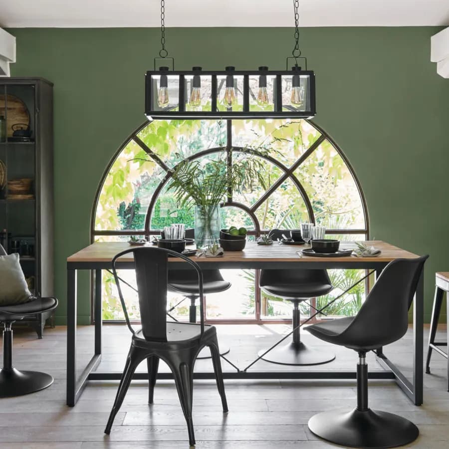 Tavolo da pranzo 180x90 cm in legno di acacia e metallo nero - Floyd