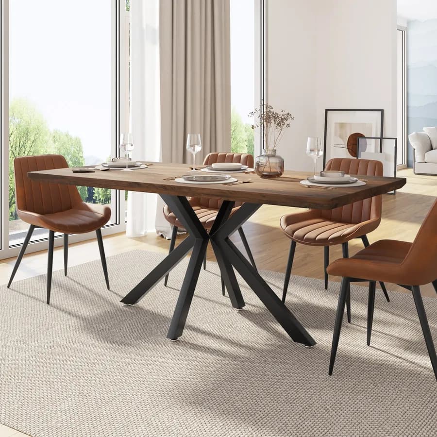 Tavolo 180 cm effetto rovere profondità 90 cm con gambe industrial nere - Focal