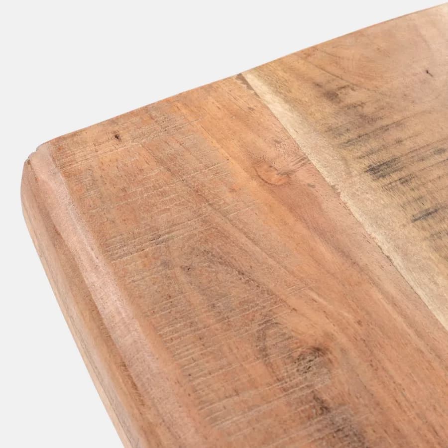 Tavolo 180x90 cm piano in legno di acacia 55 mm e gambe a U 5x5 in metallo nero - Freia Acacia