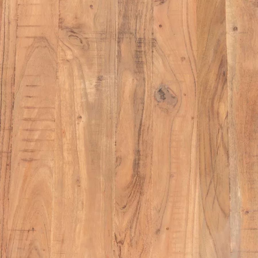 Tavolo 180x90 cm piano in legno di acacia 55 mm e gambe a U 5x5 in metallo nero - Freia Acacia