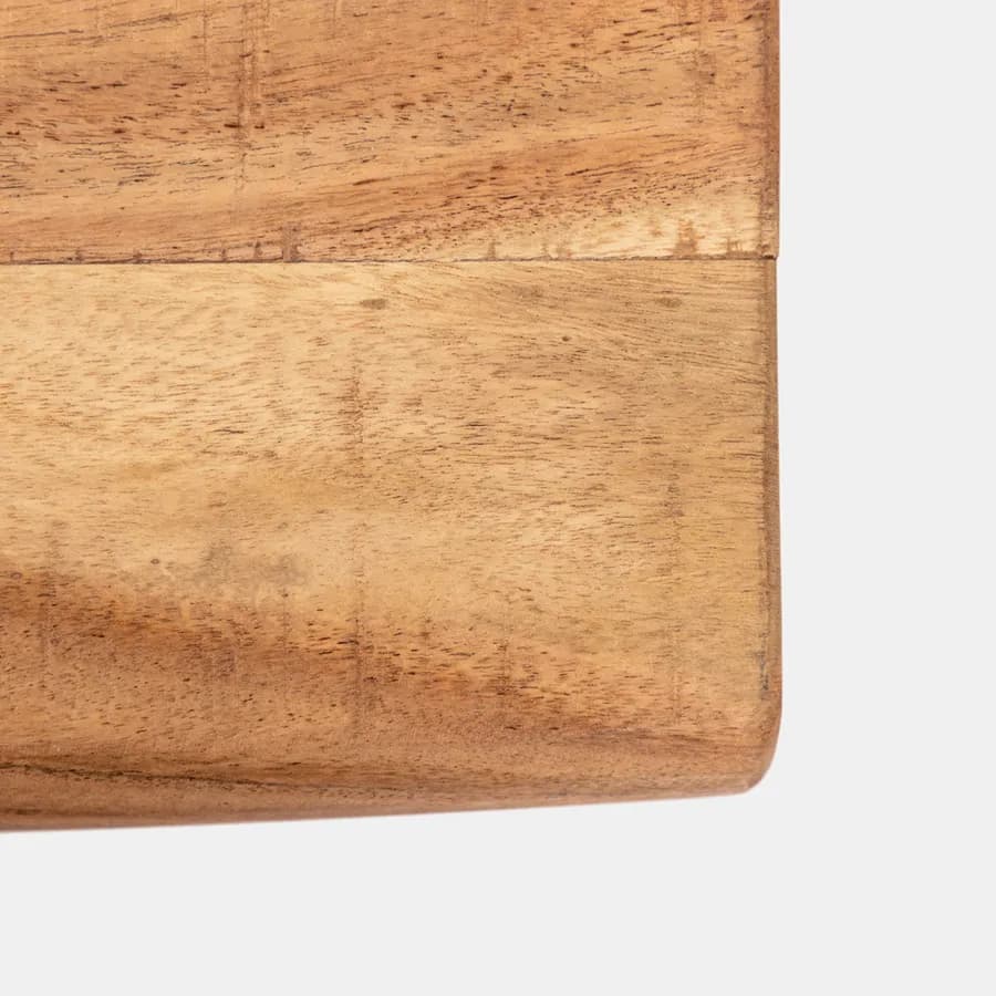 Tavolo 220x100 cm con top in legno di acacia da 55 mm e gambe a croce in metallo cromo - Freia Acacia