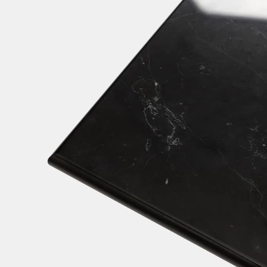 Tavolo da giardino 60x60 cm in metallo nero con top in marmo - Raspin