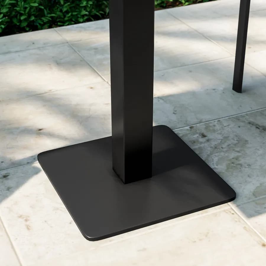 Tavolo da giardino 60x60 cm in metallo nero con top in marmo - Raspin